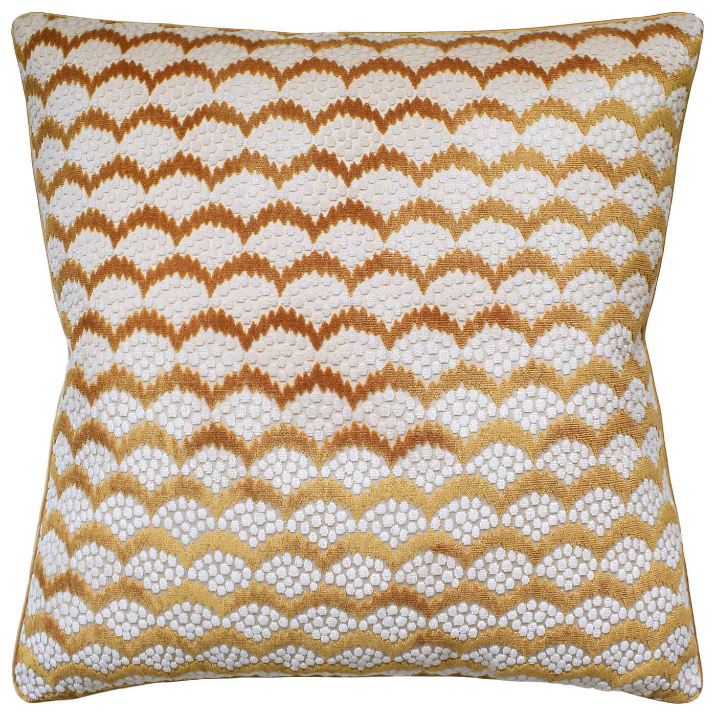 Pollen Cut Velvet Pillow in Ochre