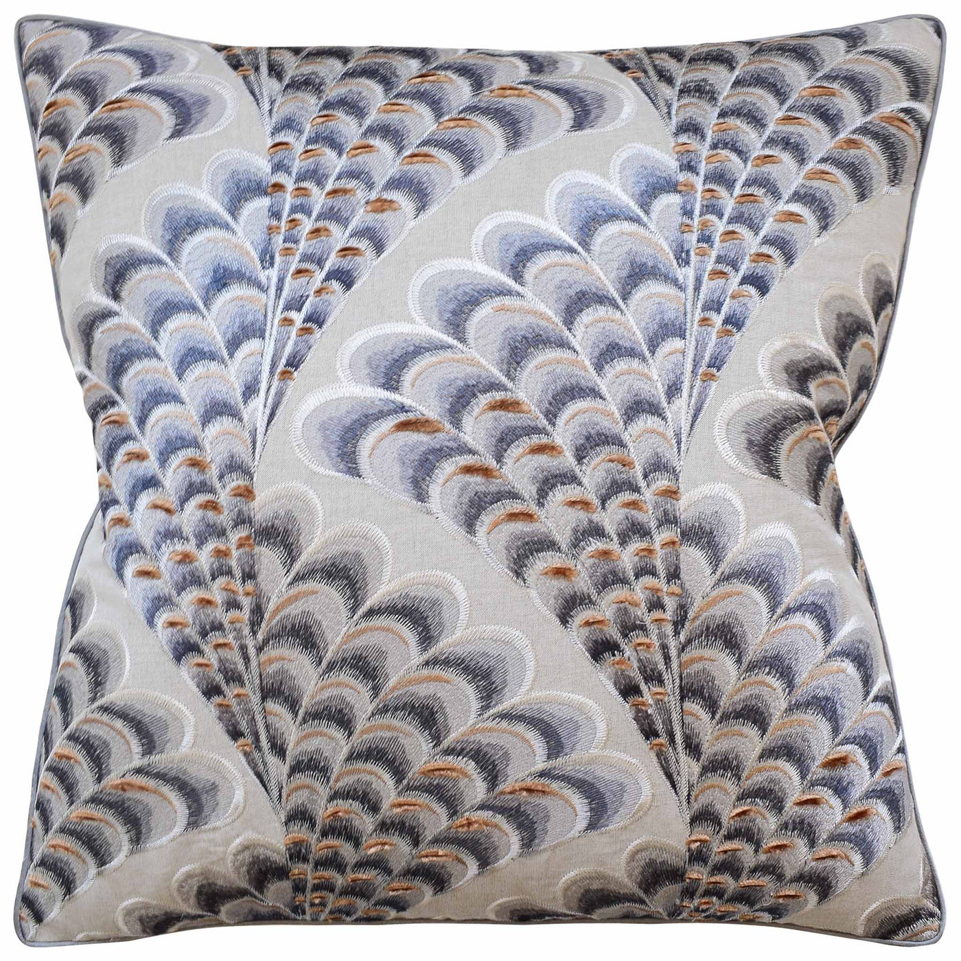 Vintage Peacock pillow in Feather Logic