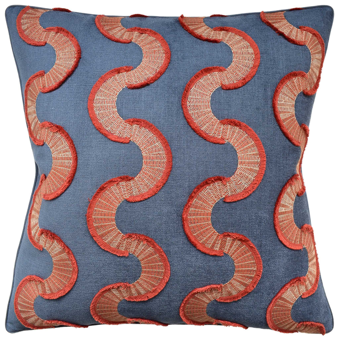 Snake Stitch Pillow in Slate