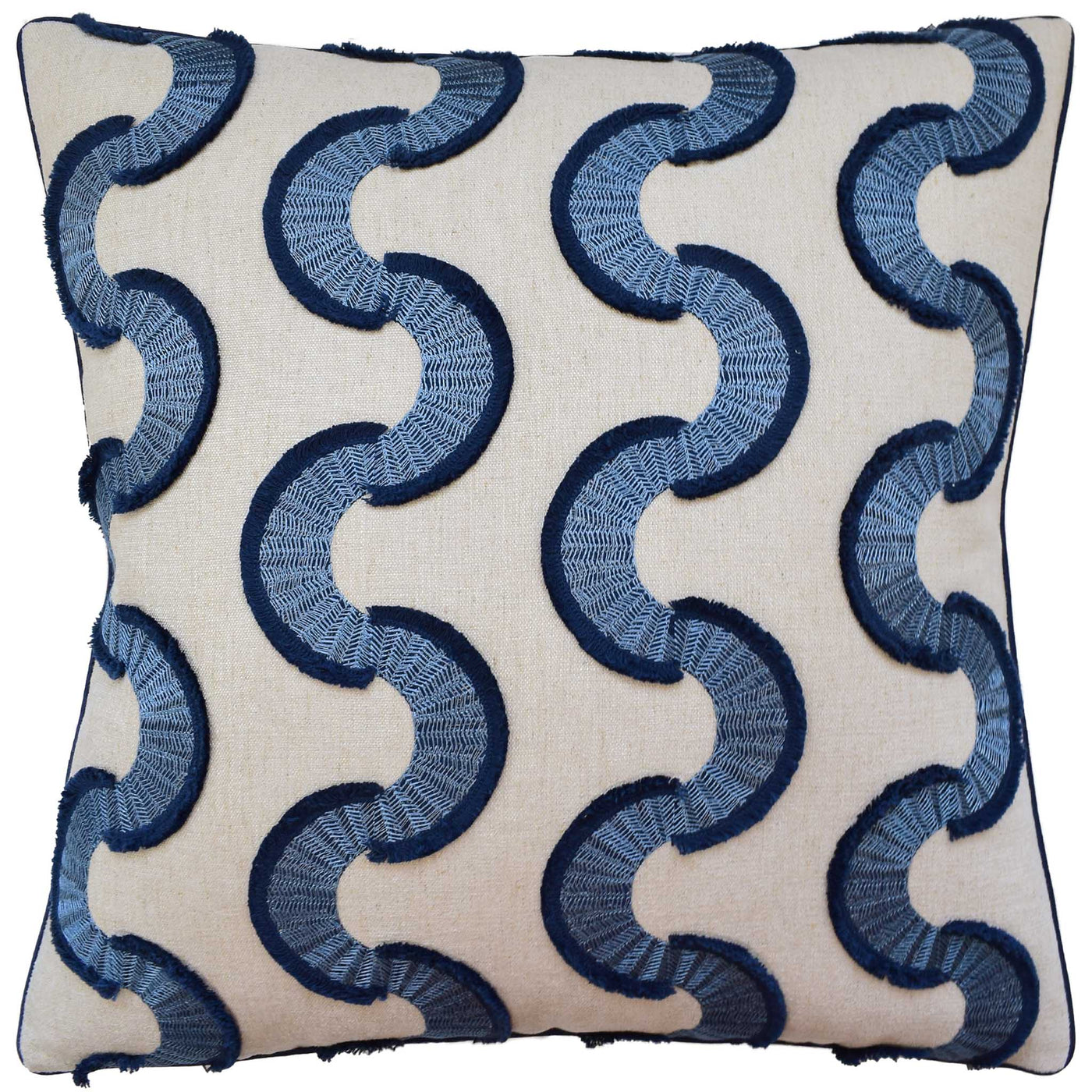 Snake Stitch Pillow in Rapid Blue