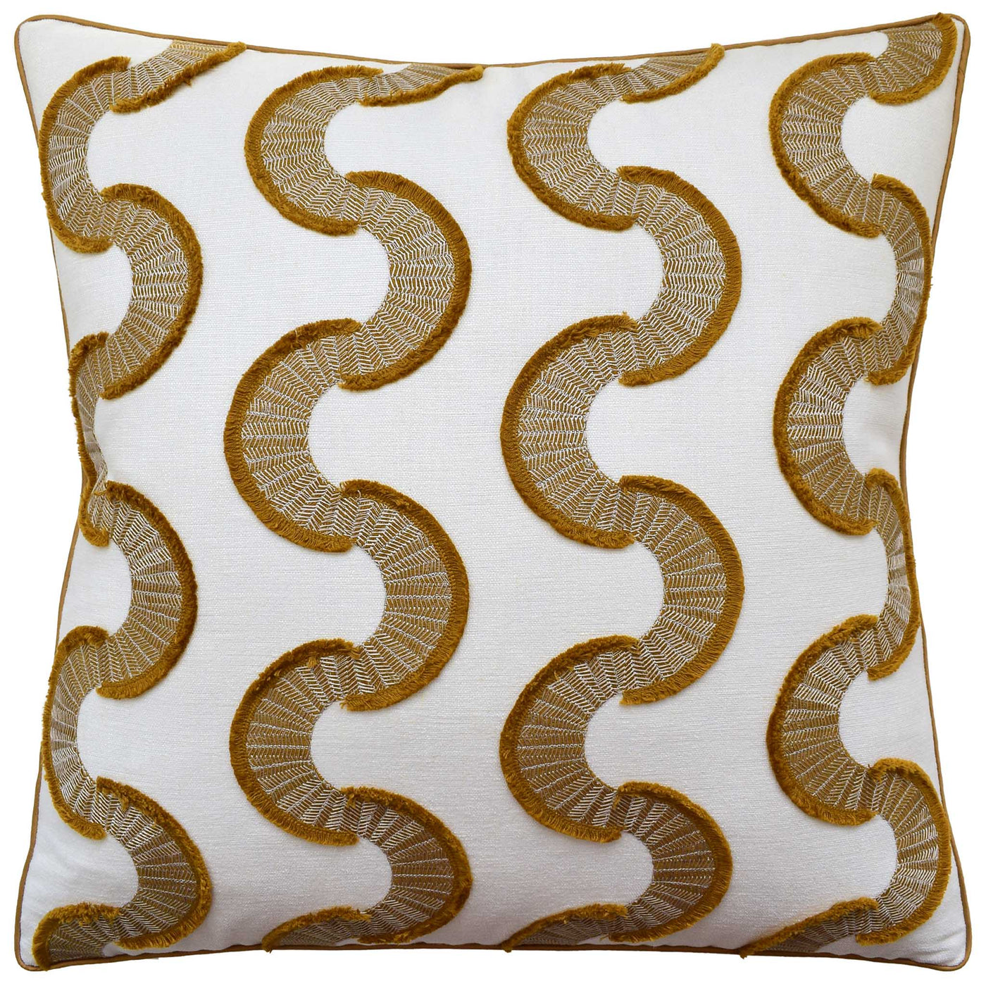 Snake Stitch Pillow in Saffron