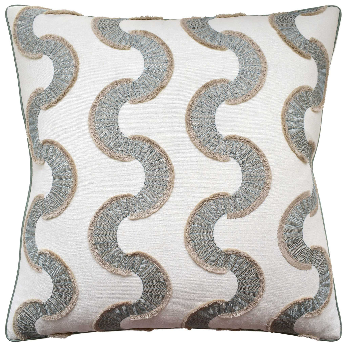 Snake Stitch Pillow in Verdant Oasis