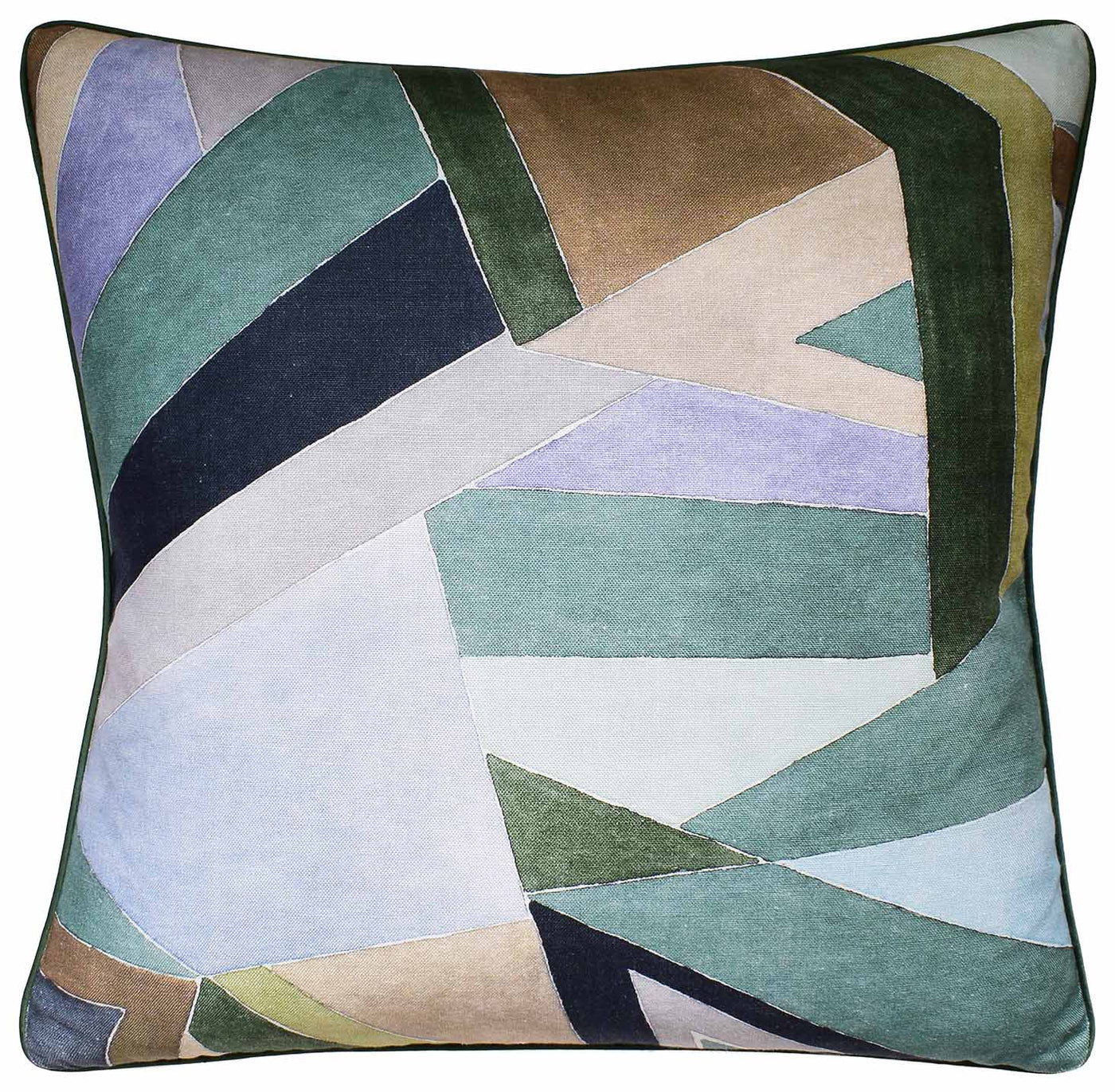Roulade Print Pillow in Juniper/Buff