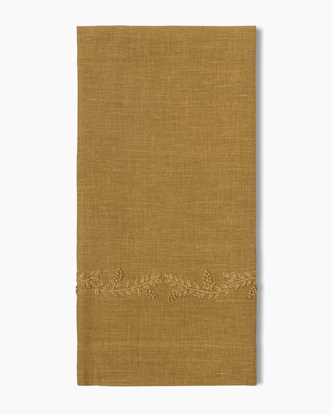 Prism Vine Linen Hand Towels in Curry, Set of Two