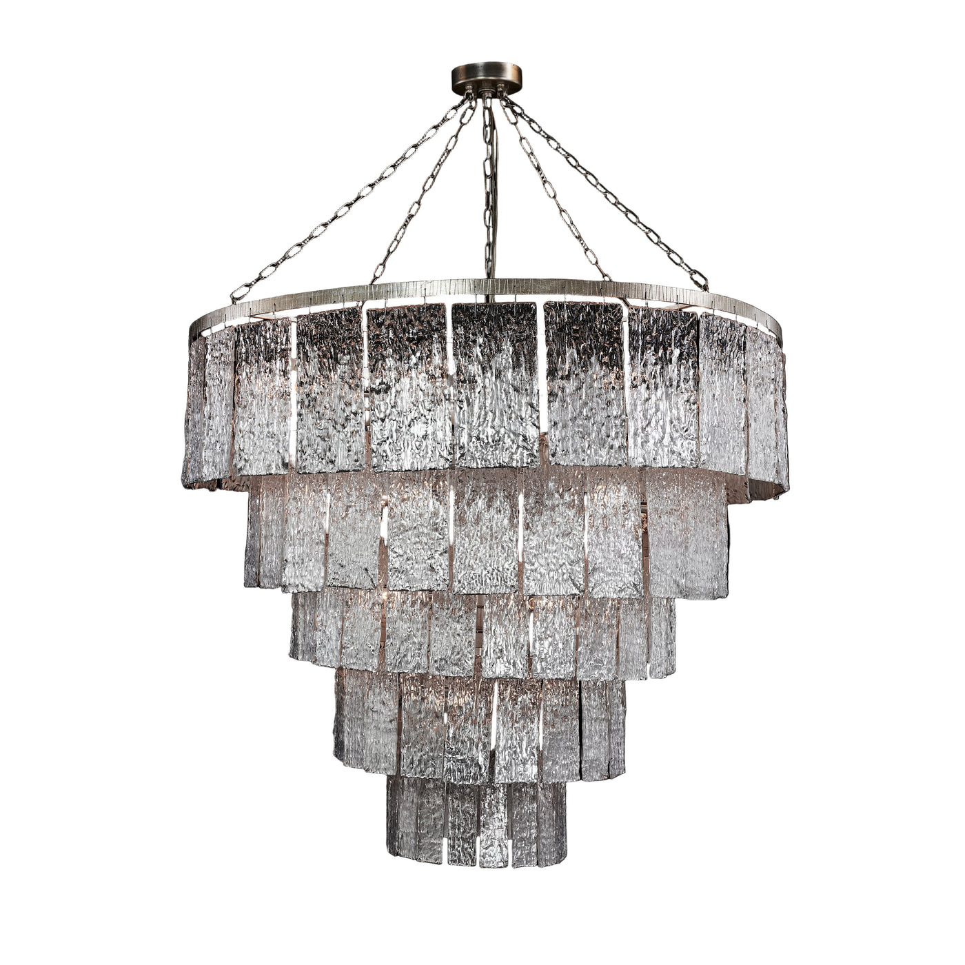 Solenne Glass Chandelier In Silver