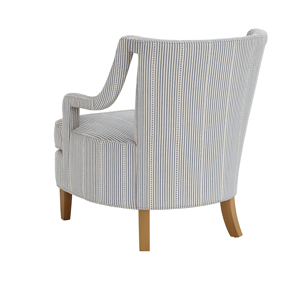Aero Lounge Chair in Blue Ticking Stripe