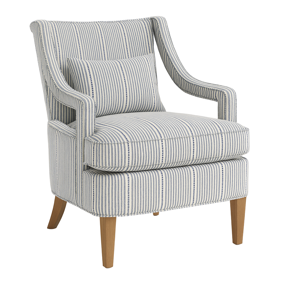 Aero Lounge Chair in Blue Ticking Stripe