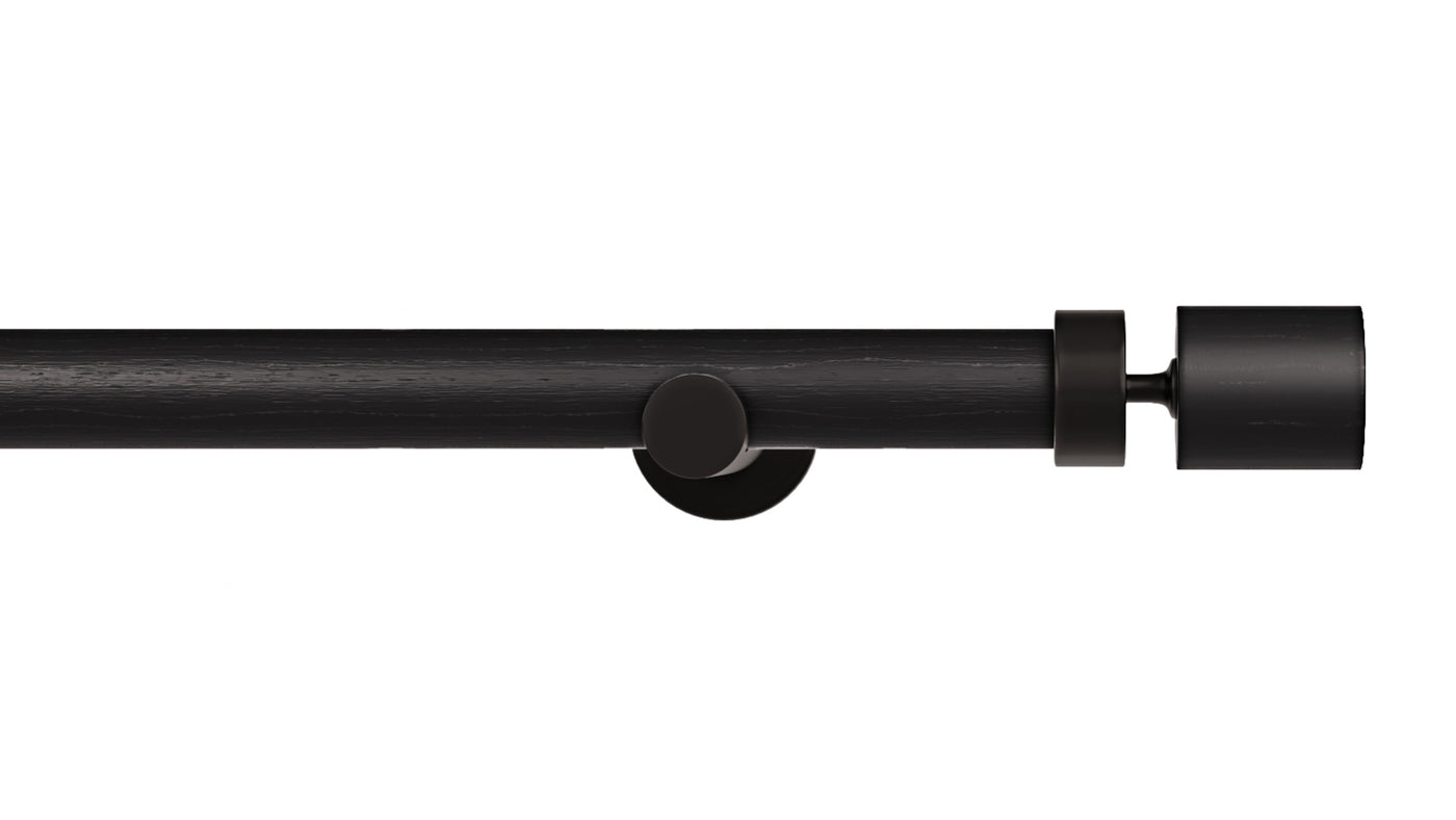 Column Drapery Set- Black & Black