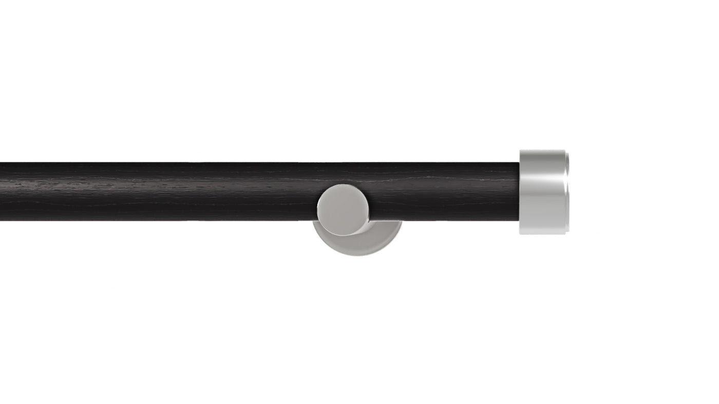 Edge Drapery Set- Black & Chrome