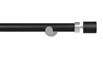 Column Drapery Set- Black & Chrome