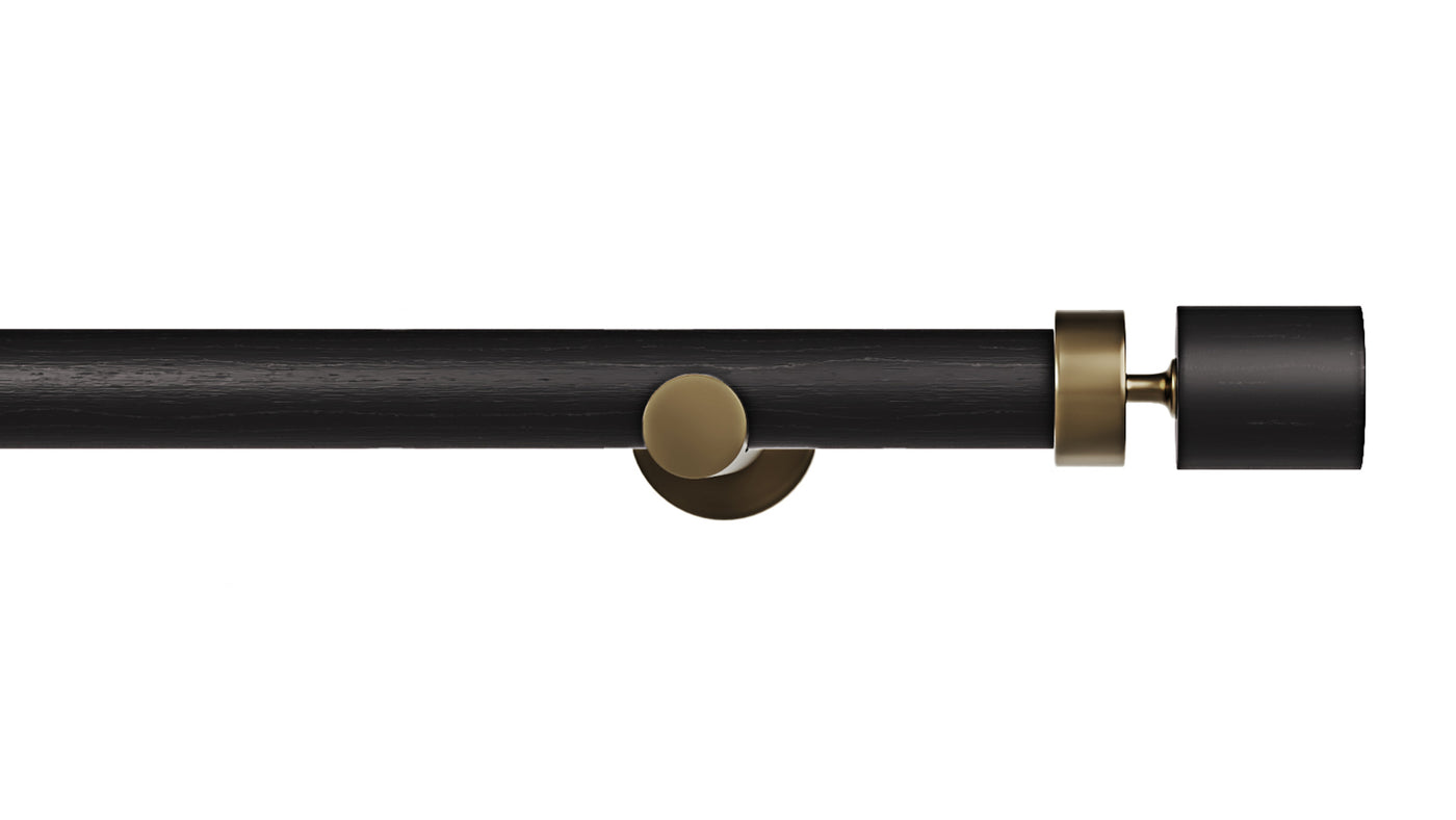 Column Drapery Set- Black &  Satin Bronze