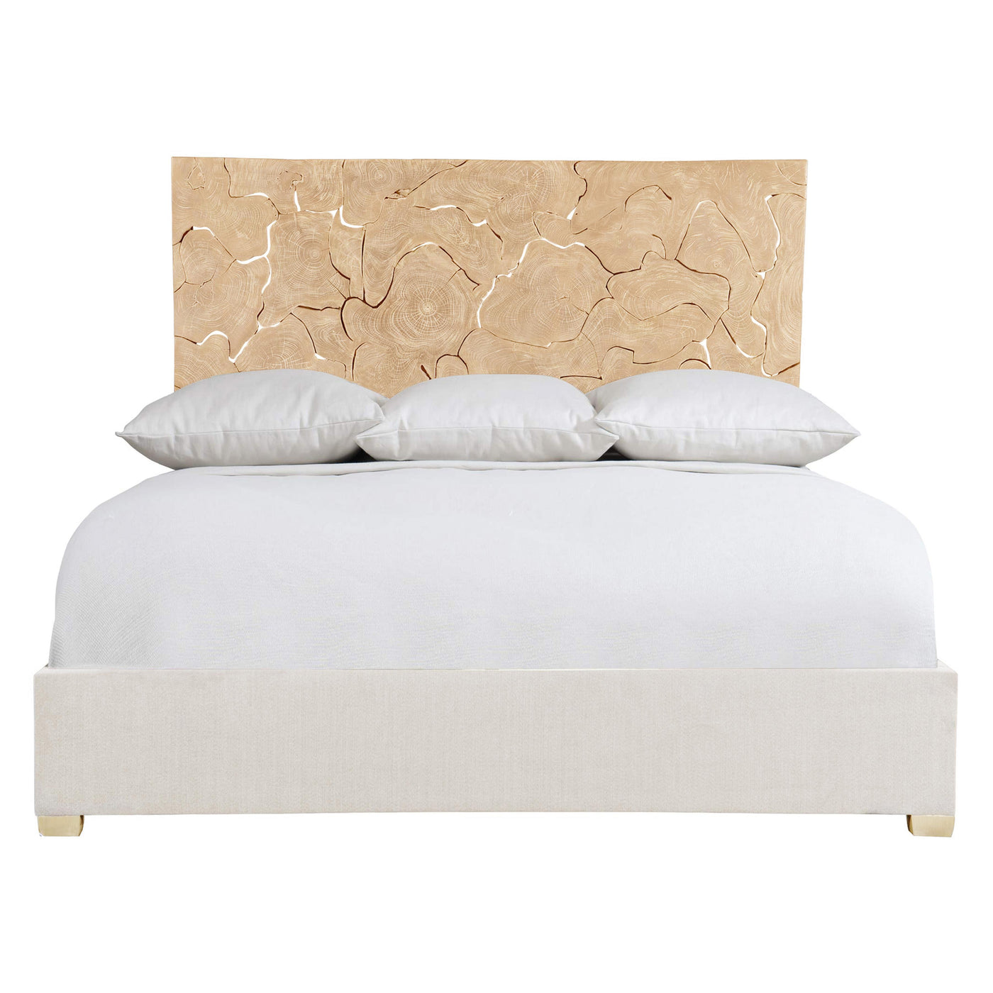 Calvera Teak Upholstered King Bed
