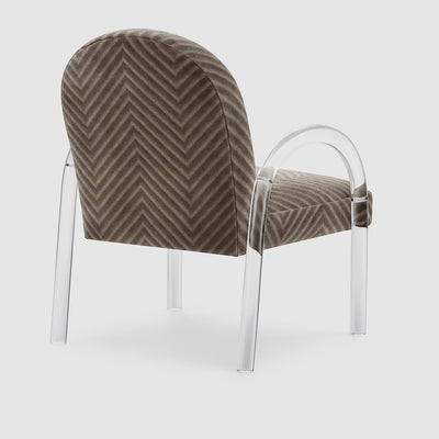 Clear Perfection Chair in Chevron Velvet