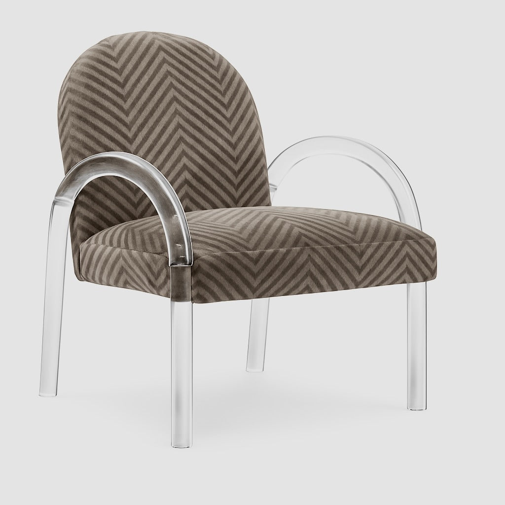 Clear Perfection Chair in Chevron Velvet