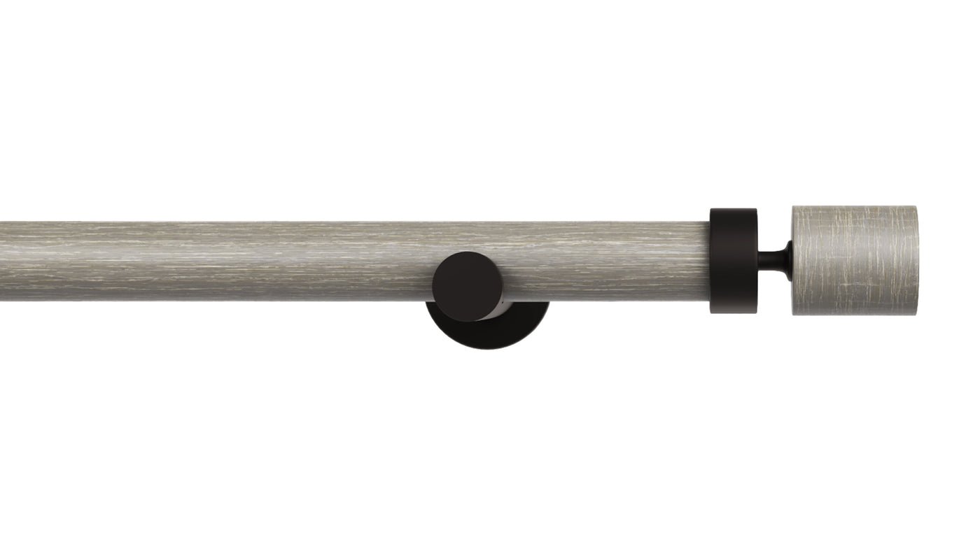Column Drapery Set- Driftwood & Black