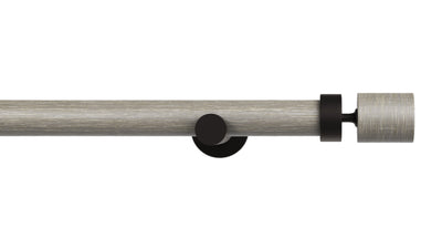 Column Drapery Set- Driftwood & Black