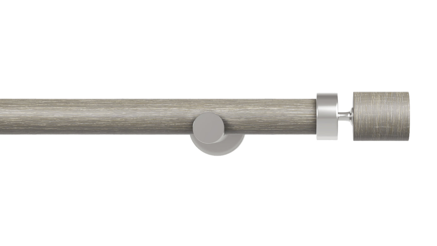 Column Drapery Set- Driftwood & Chrome