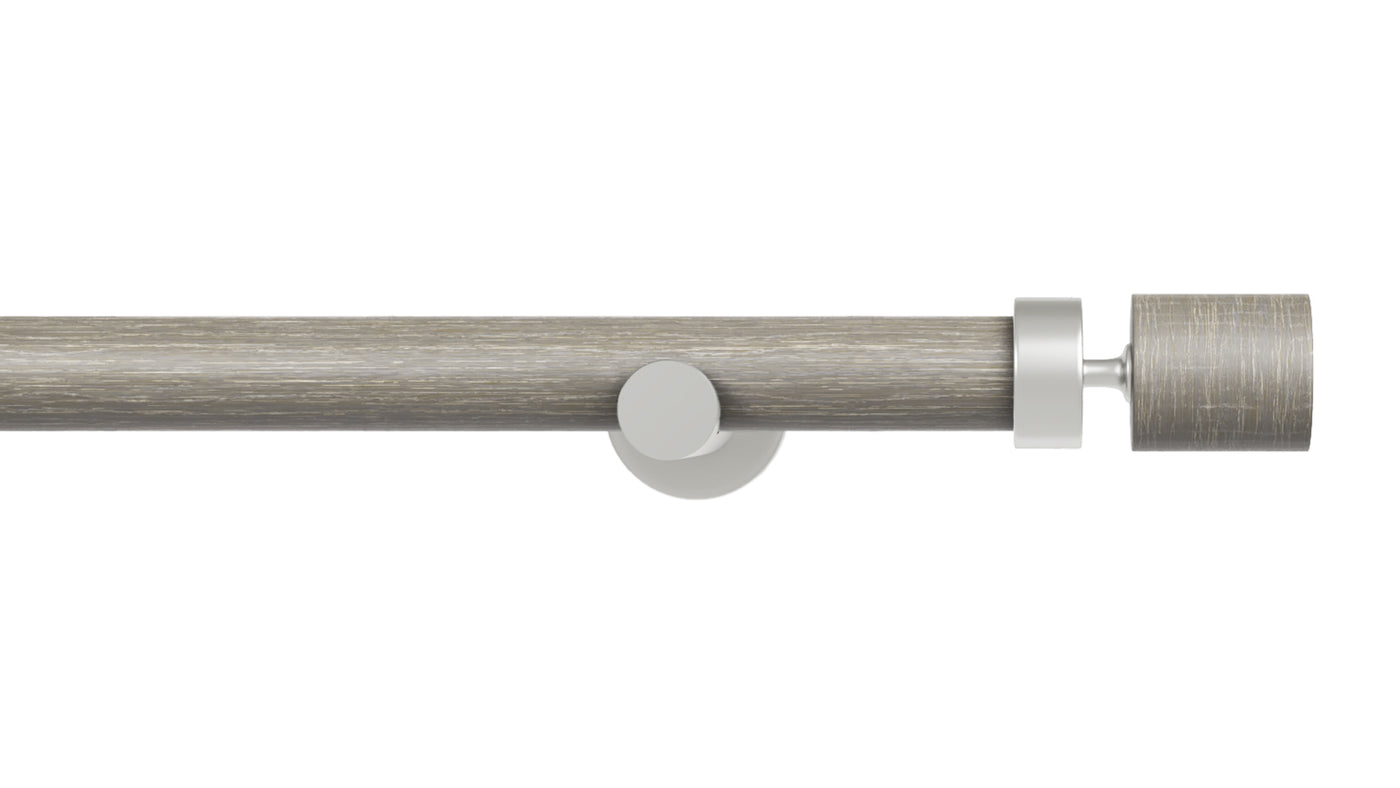 Column Drapery Set- Driftwood & Satin Nickel