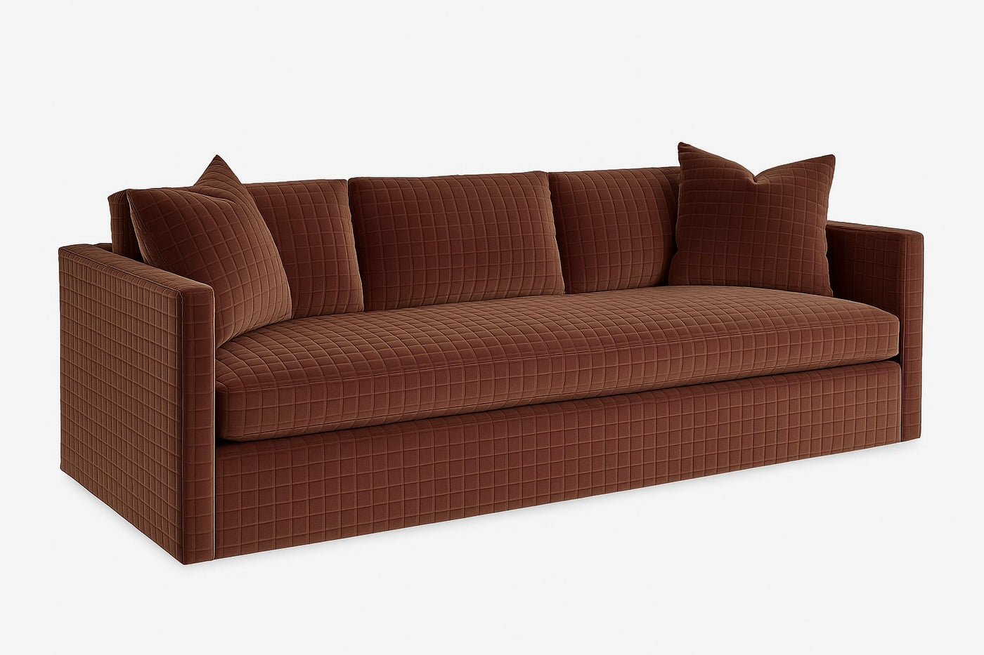 Ellison Sofa in Merlot Grid Velvet