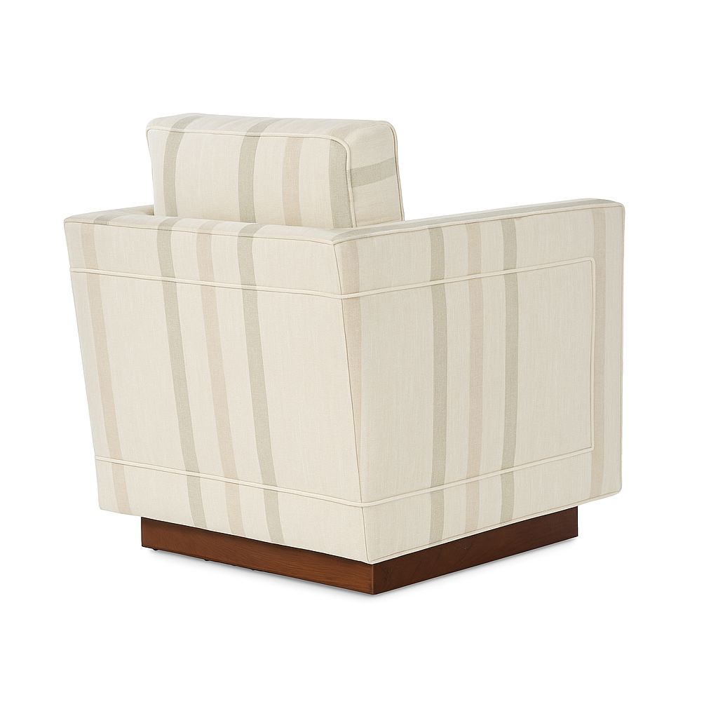 Harrison Swivel Chair in Neutral Stripe