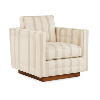 Harrison Swivel Chair in Neutral Stripe