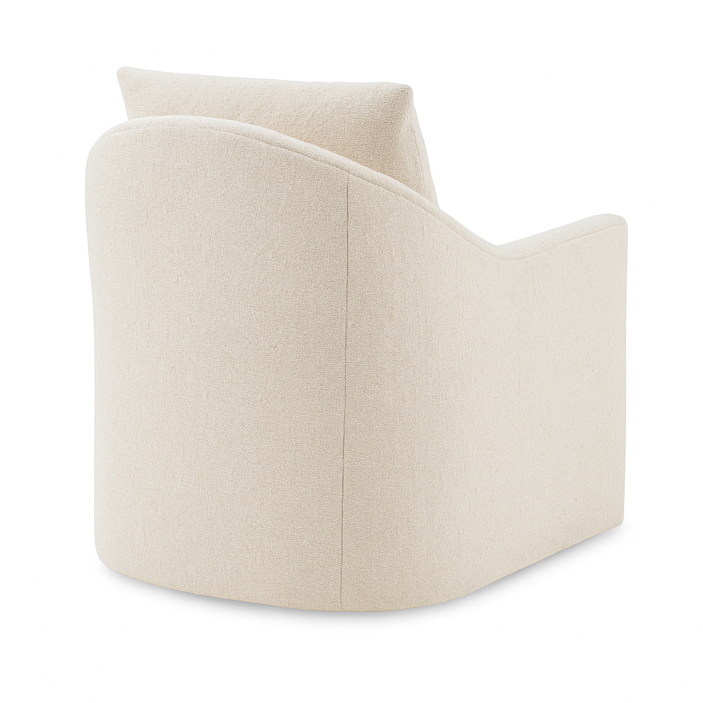 Ivy Swivel Chair in Sherpa White