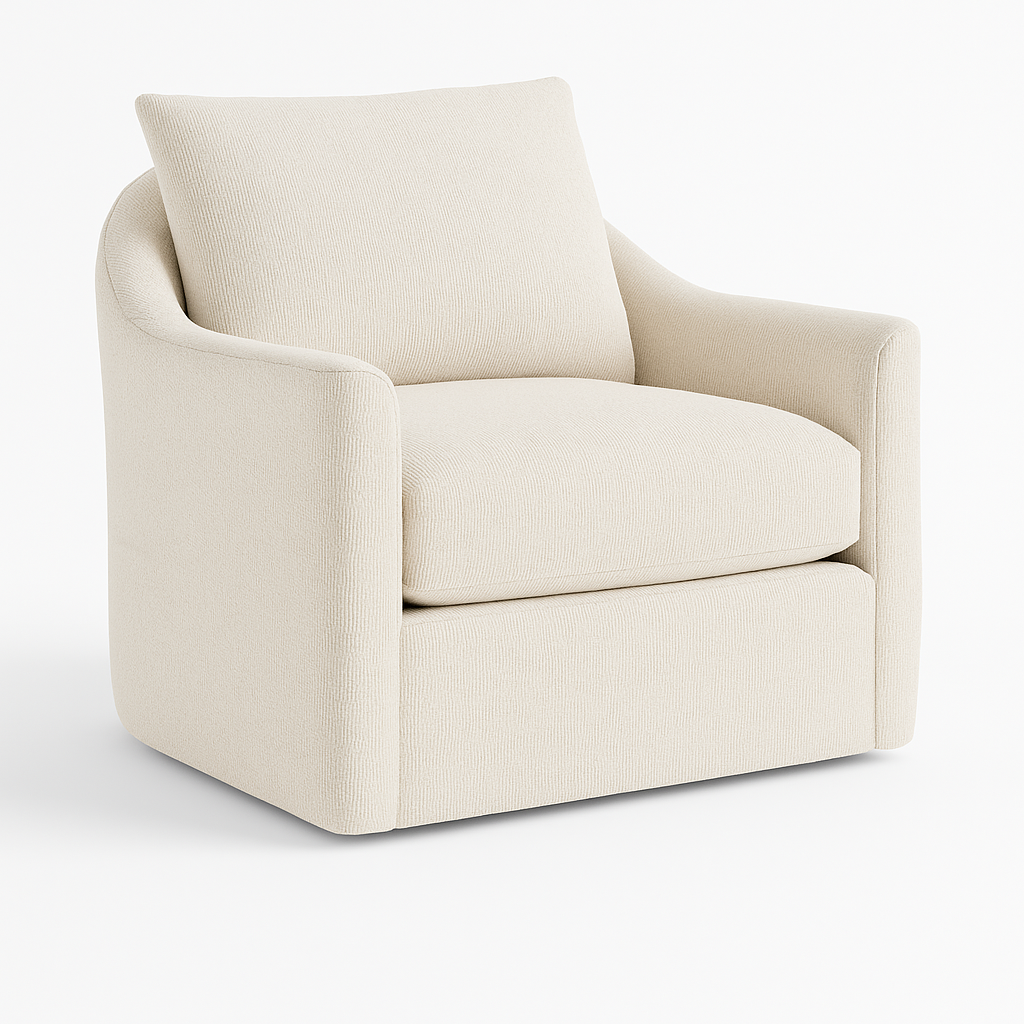 Ivy Swivel Chair in Sherpa White