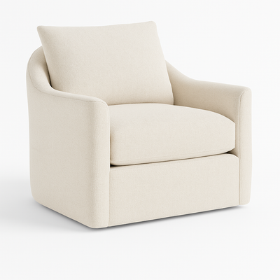 Ivy Swivel Chair in Sherpa White
