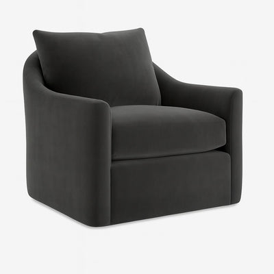 Ivy Swivel Chair in Stone Velvet