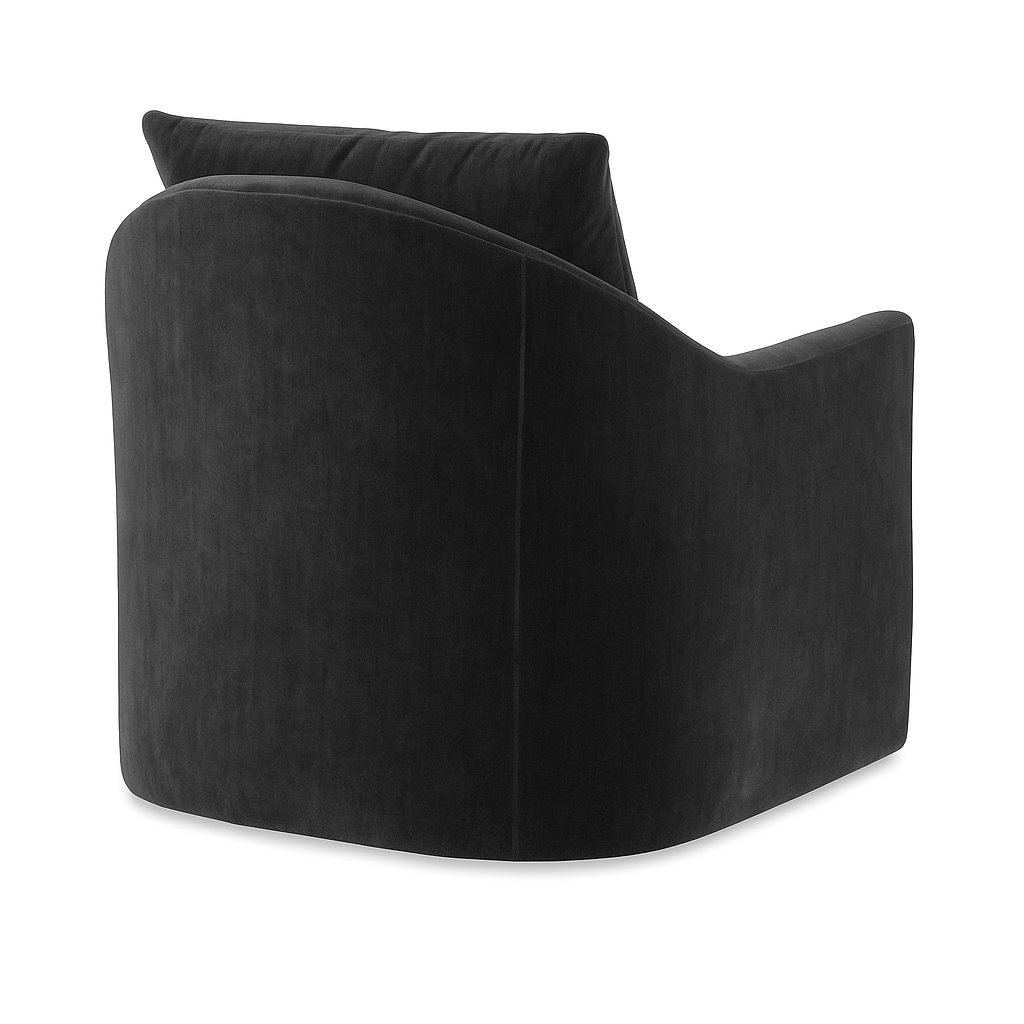 Ivy Swivel Chair in Stone Velvet