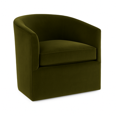 Marlo Swivel Chair in Moss Velvet
