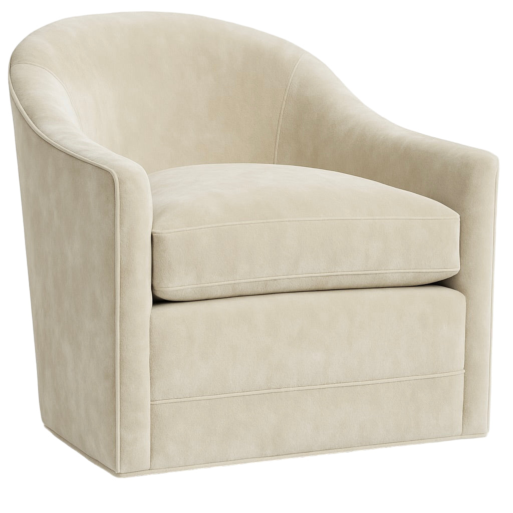 Merrin Tub Swivel Chair in Cacao Mohair