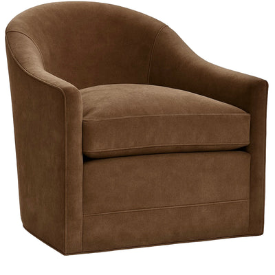 Merrin Tub Swivel Chair in Cacao Mohair