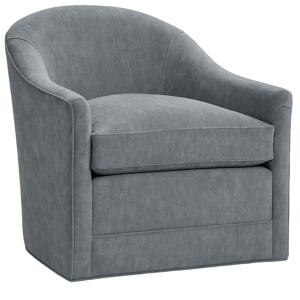 Merrin Tub Swivel Chair in Cacao Mohair