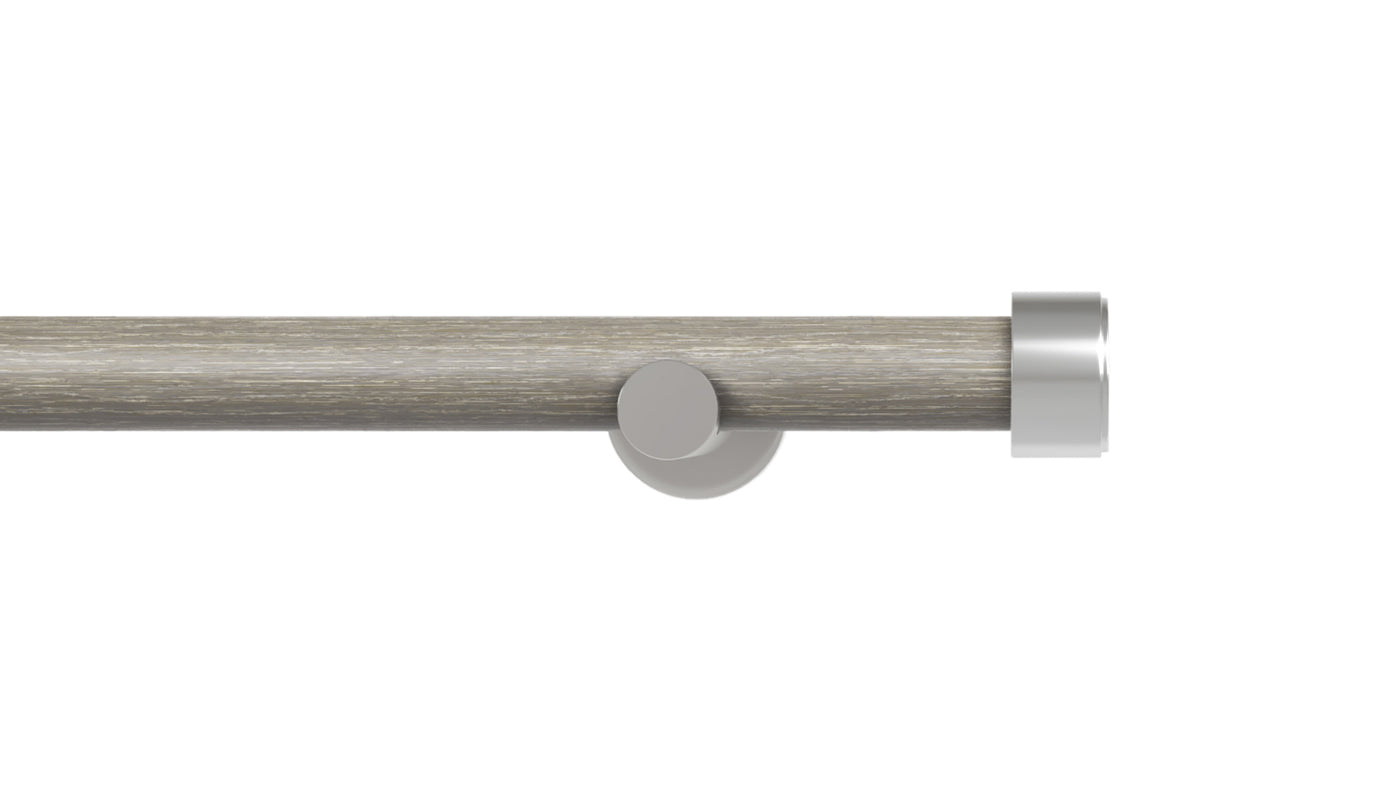 Edge Drapery Set- Driftwood & Chrome