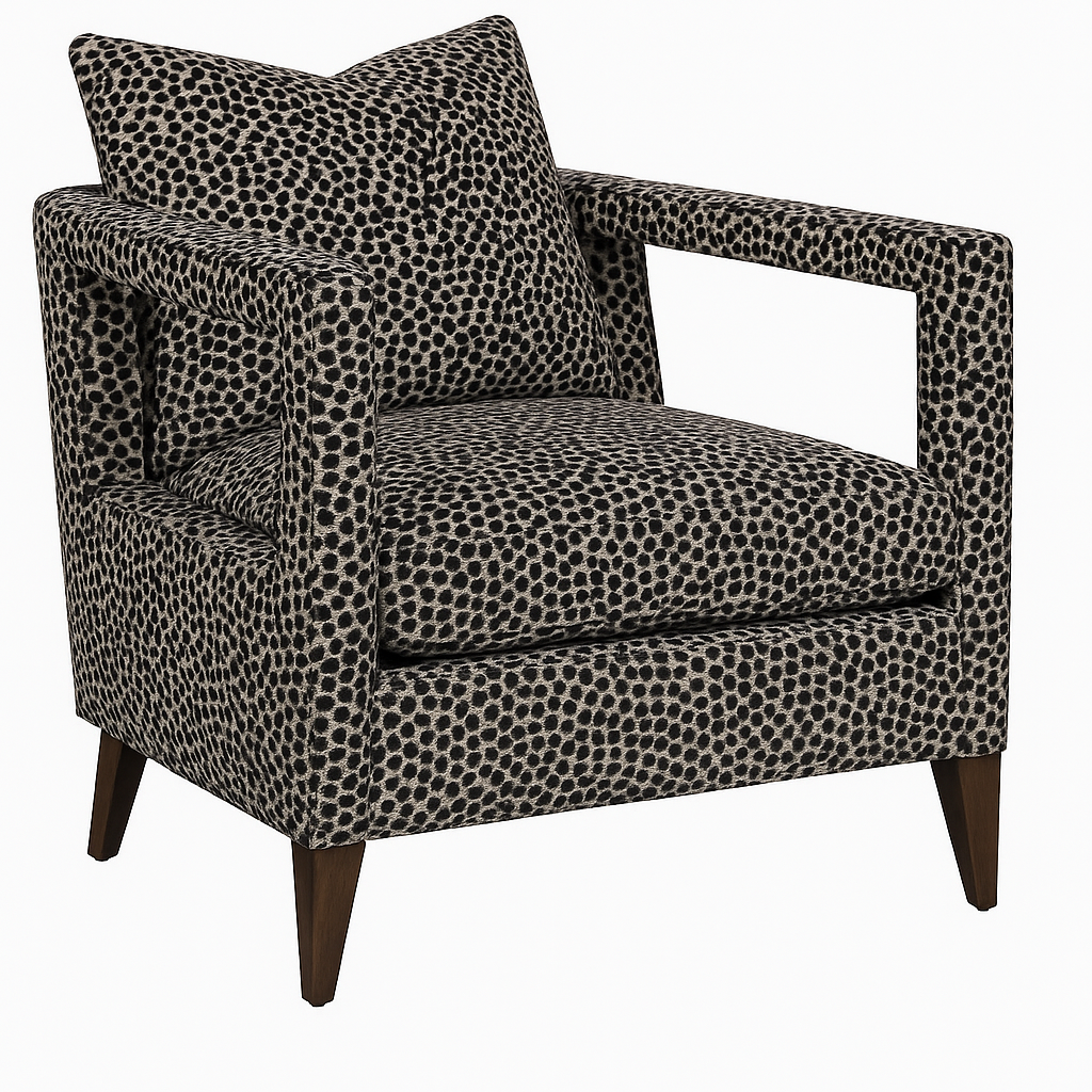 Milo Club Chair in Charcoal Dot Velvet