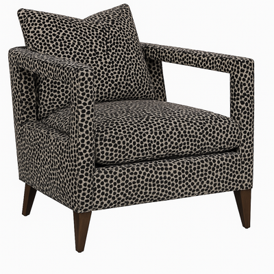 Milo Club Chair in Charcoal Dot Velvet