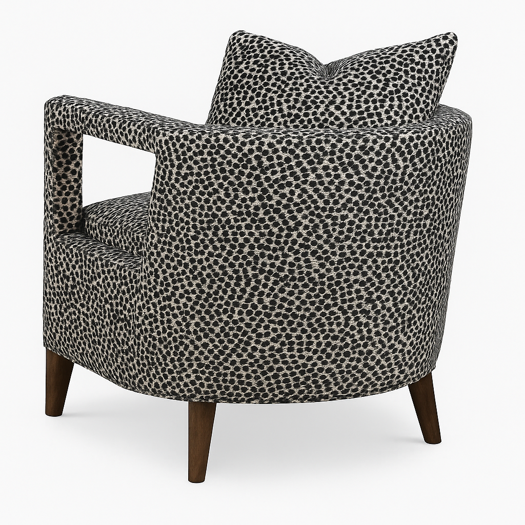 Milo Club Chair in Charcoal Dot Velvet