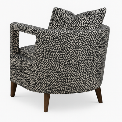 Milo Club Chair in Charcoal Dot Velvet