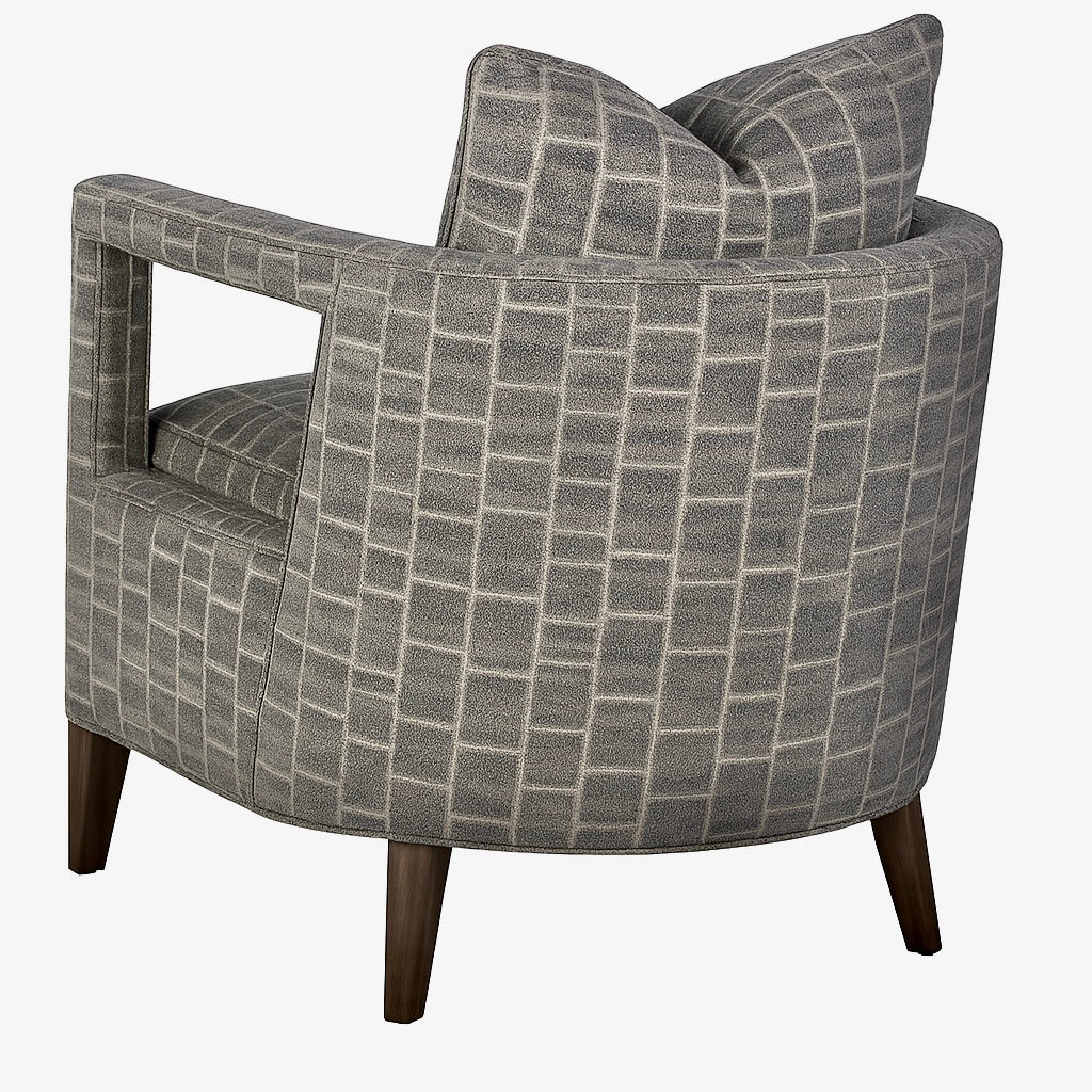 Milo Club Chair in Grey Block Velvet