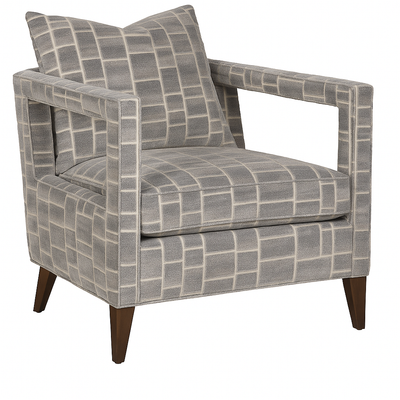 Milo Club Chair in Grey Block Velvet