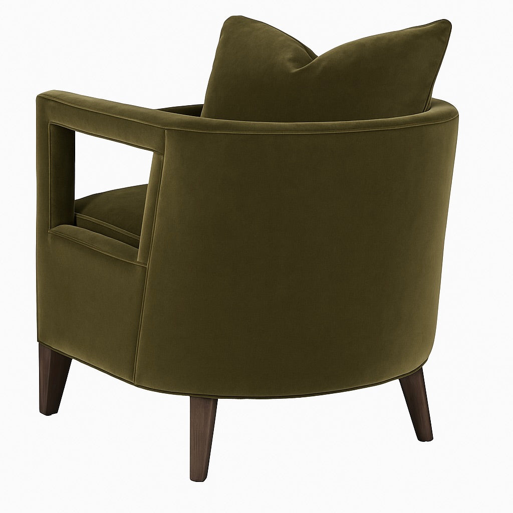 Milo Club Chair in Olive Velvet