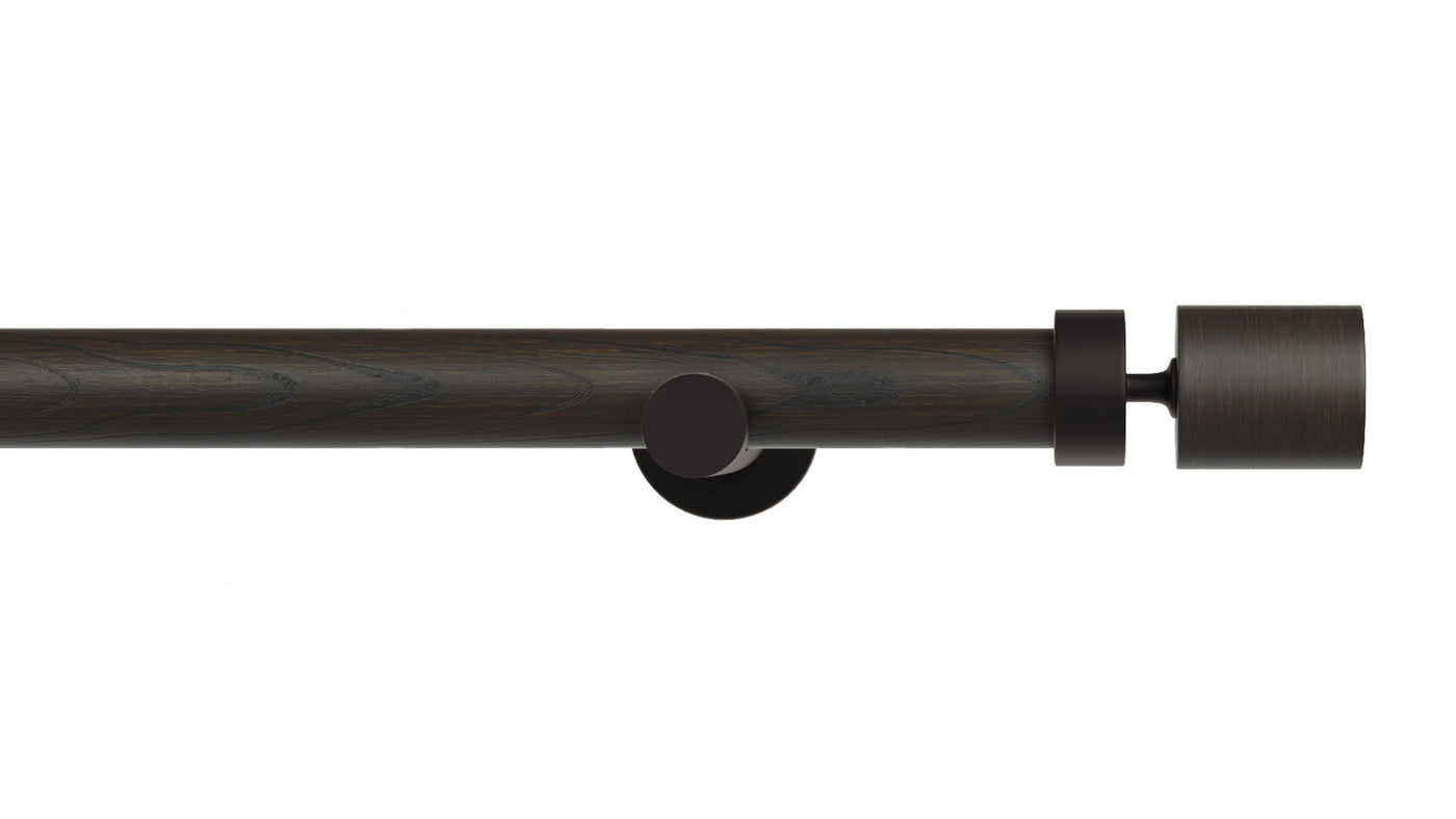 Column Drapery Set- Mink &  Black