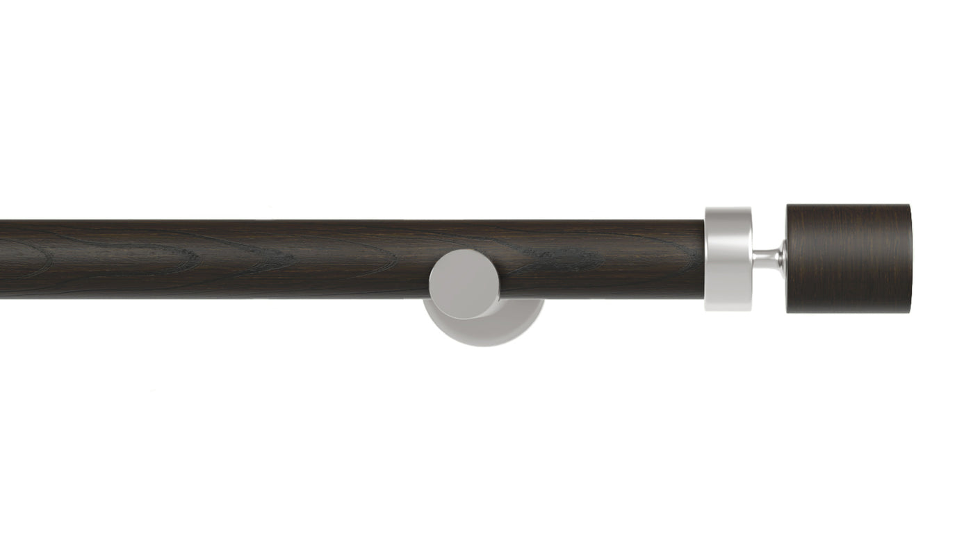 Column Drapery Set- Mink &  Chrome