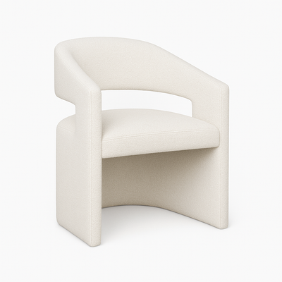 Presley Game Chair in Sherpa White