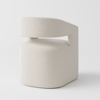 Presley Game Chair in Sherpa White