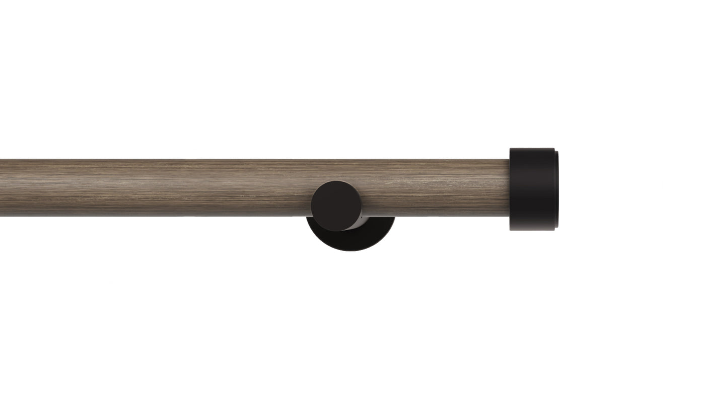 Edge Drapery Set- Sable & Black