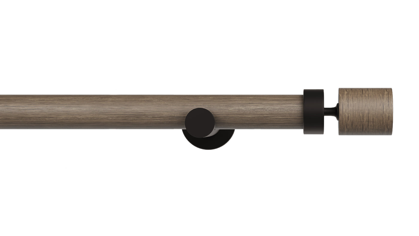 Column Drapery Set- Sable & Black