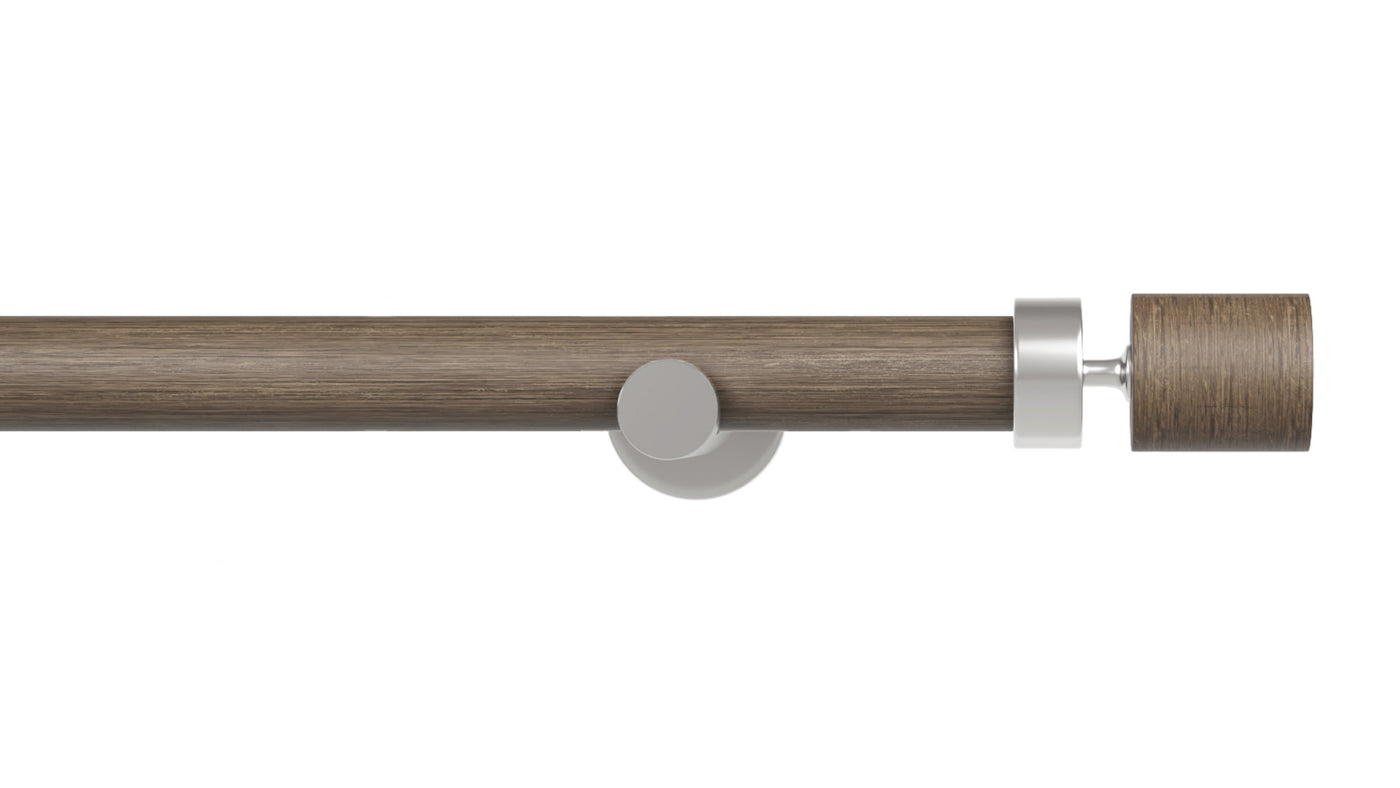Column Drapery Set- Sable & Chrome