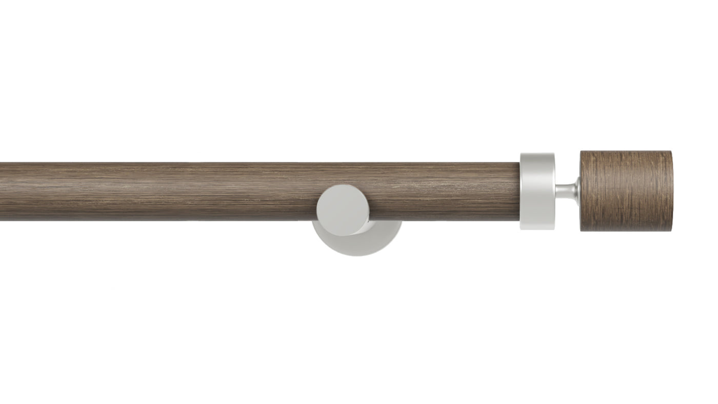 Column Drapery Set- Sable & Satin Nickel